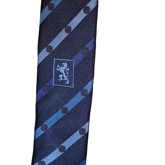 Bugatchi Made in Italy Silk Tie Navy Blue Geometric Paisley Pattern 100% Silk - Picture 6 of 7